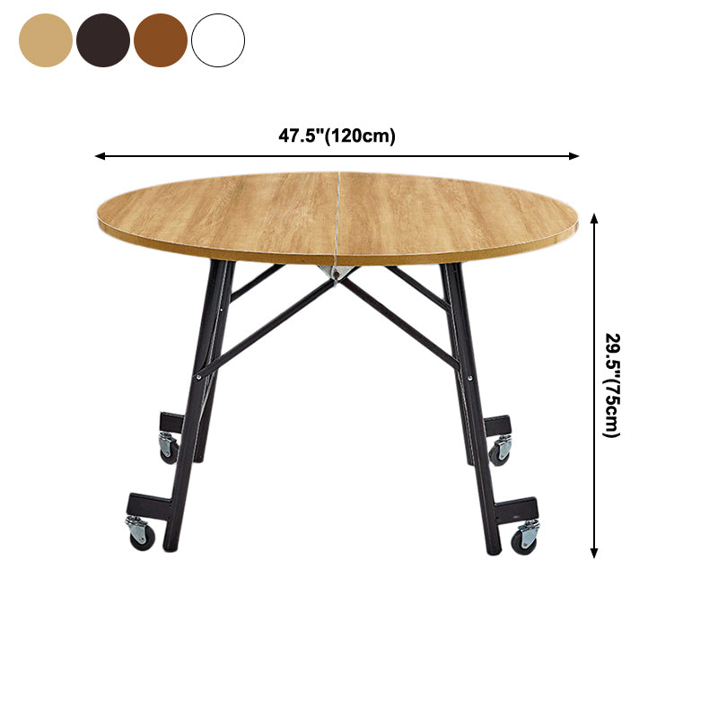 Mid-Century MDF Kitchen Dining Table Round Shape Standard Dining Table with Double Pedestal Base Clearhalo ' dining_table' 'Dining Tables & Seating' 'Dining Tables' 'furn' 'furn_dining_table' 'Furniture' 'furniture_dining_table' 'Kitchen & Dining Furniture' 'kitchen&dining_furn' 'kitchen' 'kitchen_dining_table' 4051298