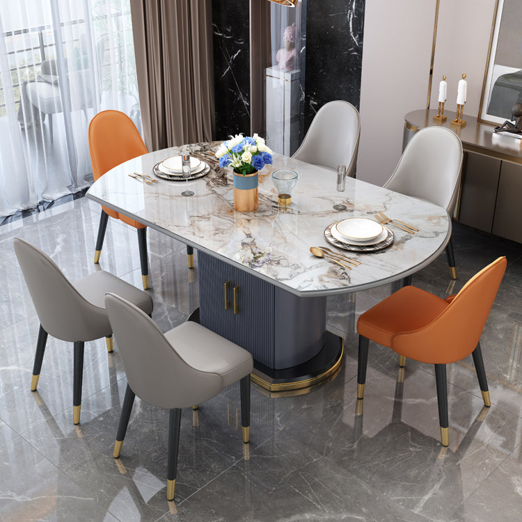 Round Traditional Luxury Dining Room Table Sintered Stone Table with Pedestal Base Clearhalo ' dining_table' 'Dining Tables & Seating' 'Dining Tables' 'furn' 'furn_dining_table' 'Furniture' 'furniture_dining_table' 'Kitchen & Dining Furniture' 'kitchen&dining_furn' 'kitchen' 'kitchen_dining_table' 4051301