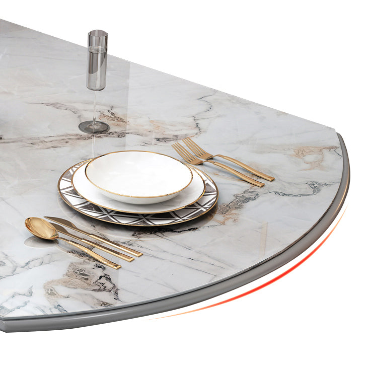 Round Traditional Luxury Dining Room Table Sintered Stone Table with Pedestal Base Clearhalo ' dining_table' 'Dining Tables & Seating' 'Dining Tables' 'furn' 'furn_dining_table' 'Furniture' 'furniture_dining_table' 'Kitchen & Dining Furniture' 'kitchen&dining_furn' 'kitchen' 'kitchen_dining_table' 4051310
