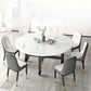 Mid-Century Round Shape Table MDF Folding Standard Dining Table for Kitchen White Without Chairs Clearhalo ' dining_table' 'Dining Tables & Seating' 'Dining Tables' 'furn' 'furn_dining_table' 'Furniture' 'furniture_dining_table' 'Kitchen & Dining Furniture' 'kitchen&dining_furn' 'kitchen' 'kitchen_dining_table' 4051318