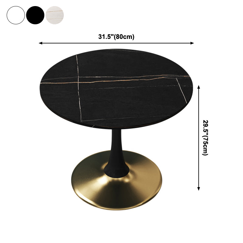 31.5-inch Metal Contemporary Dining Table Round Table for Kitchen Clearhalo ' dining_table' 'Dining Tables & Seating' 'Dining Tables' 'furn' 'furn_dining_table' 'Furniture' 'furniture_dining_table' 'Kitchen & Dining Furniture' 'kitchen&dining_furn' 'kitchen' 'kitchen_dining_table' 4051344
