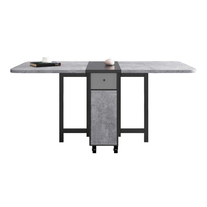 Mid-Century Modern Dining Table Pedestal Dining Room Table for Home Kitchen Dinner Gray 59.1"L x 31.5"W x 29.5"H Without Chairs Clearhalo ' dining_table' 'Dining Tables & Seating' 'Dining Tables' 'furn' 'furn_dining_table' 'Furniture' 'furniture_dining_table' 'Kitchen & Dining Furniture' 'kitchen&dining_furn' 'kitchen' 'kitchen_dining_table' 4051347