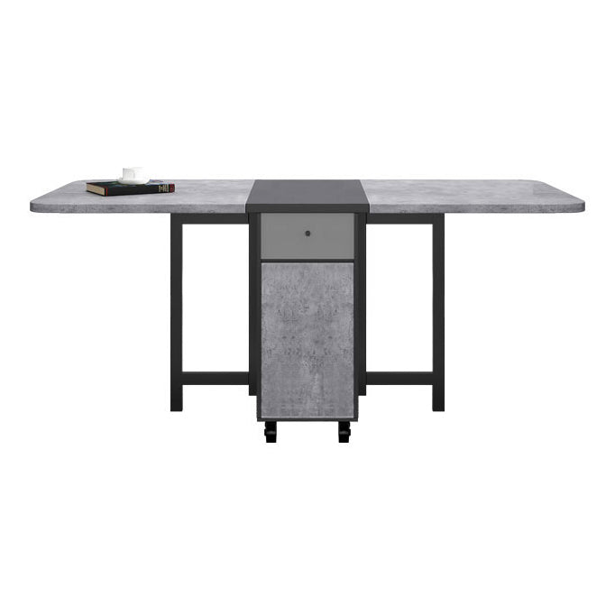 Mid-Century Modern Dining Table Pedestal Dining Room Table for Home Kitchen Dinner Gray 63"L x 31.5"W x 29.5"H Without Chairs Clearhalo ' dining_table' 'Dining Tables & Seating' 'Dining Tables' 'furn' 'furn_dining_table' 'Furniture' 'furniture_dining_table' 'Kitchen & Dining Furniture' 'kitchen&dining_furn' 'kitchen' 'kitchen_dining_table' 4051353