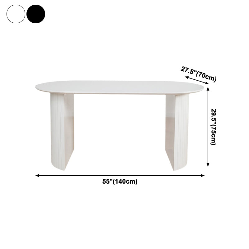 Solid Wood Contemporary Oval Dining Table Double Pedestal Table for Dining Room Clearhalo ' dining_table' 'Dining Tables & Seating' 'Dining Tables' 'furn' 'furn_dining_table' 'Furniture' 'furniture_dining_table' 'Kitchen & Dining Furniture' 'kitchen&dining_furn' 'kitchen' 'kitchen_dining_table' 4051369