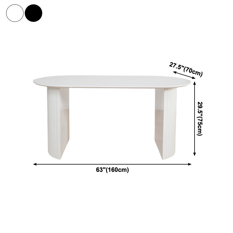 Solid Wood Contemporary Oval Dining Table Double Pedestal Table for Dining Room Clearhalo ' dining_table' 'Dining Tables & Seating' 'Dining Tables' 'furn' 'furn_dining_table' 'Furniture' 'furniture_dining_table' 'Kitchen & Dining Furniture' 'kitchen&dining_furn' 'kitchen' 'kitchen_dining_table' 4051370