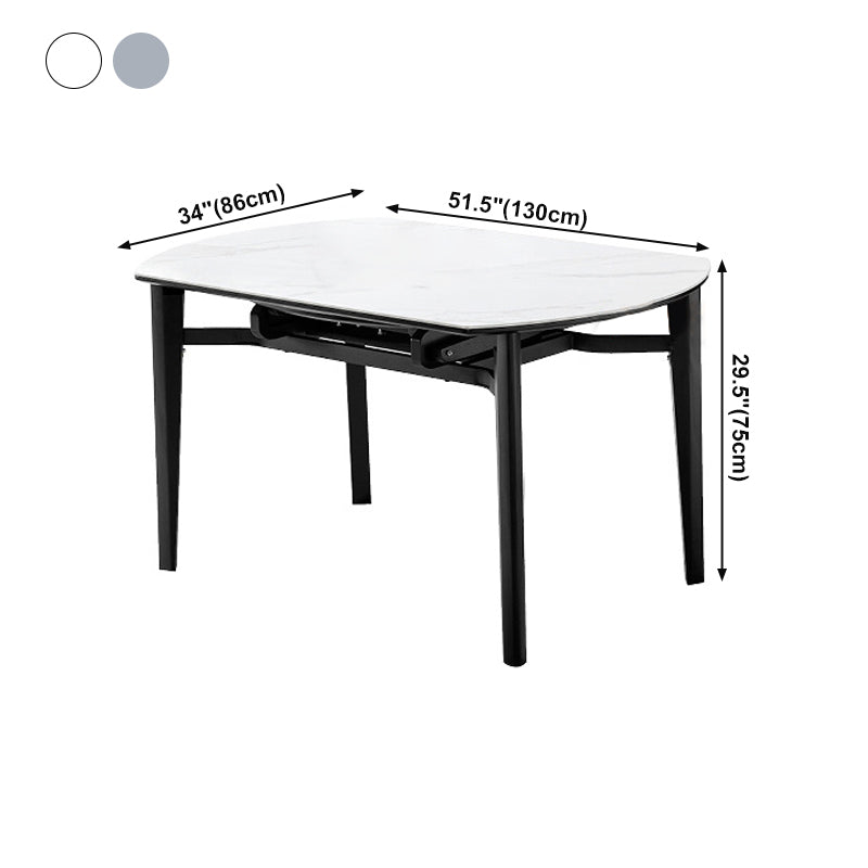 Contemporary Style Round 51.2'' Dining Site Table Stone Drop-Leaf Dining Room Furniture Clearhalo ' dining_table' 'Dining Tables & Seating' 'Dining Tables' 'furn' 'furn_dining_table' 'Furniture' 'furniture_dining_table' 'Kitchen & Dining Furniture' 'kitchen&dining_furn' 'kitchen' 'kitchen_dining_table' 4051394