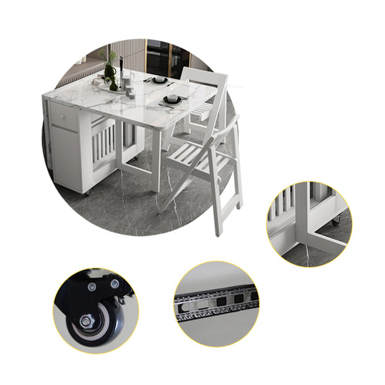 59-inch Rectangle Shape Mid-Century Modern Dining Table White Tone Extendable Table Clearhalo ' dining_table' 'Dining Tables & Seating' 'Dining Tables' 'furn' 'furn_dining_table' 'Furniture' 'furniture_dining_table' 'Kitchen & Dining Furniture' 'kitchen&dining_furn' 'kitchen' 'kitchen_dining_table' 4051398