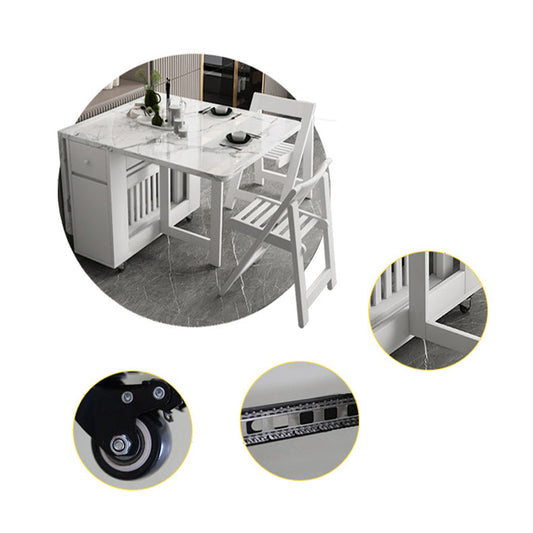 59-inch Rectangle Shape Mid-Century Modern Dining Table White Tone Extendable Table Clearhalo ' dining_table' 'Dining Tables & Seating' 'Dining Tables' 'furn' 'furn_dining_table' 'Furniture' 'furniture_dining_table' 'Kitchen & Dining Furniture' 'kitchen&dining_furn' 'kitchen' 'kitchen_dining_table' 4051398