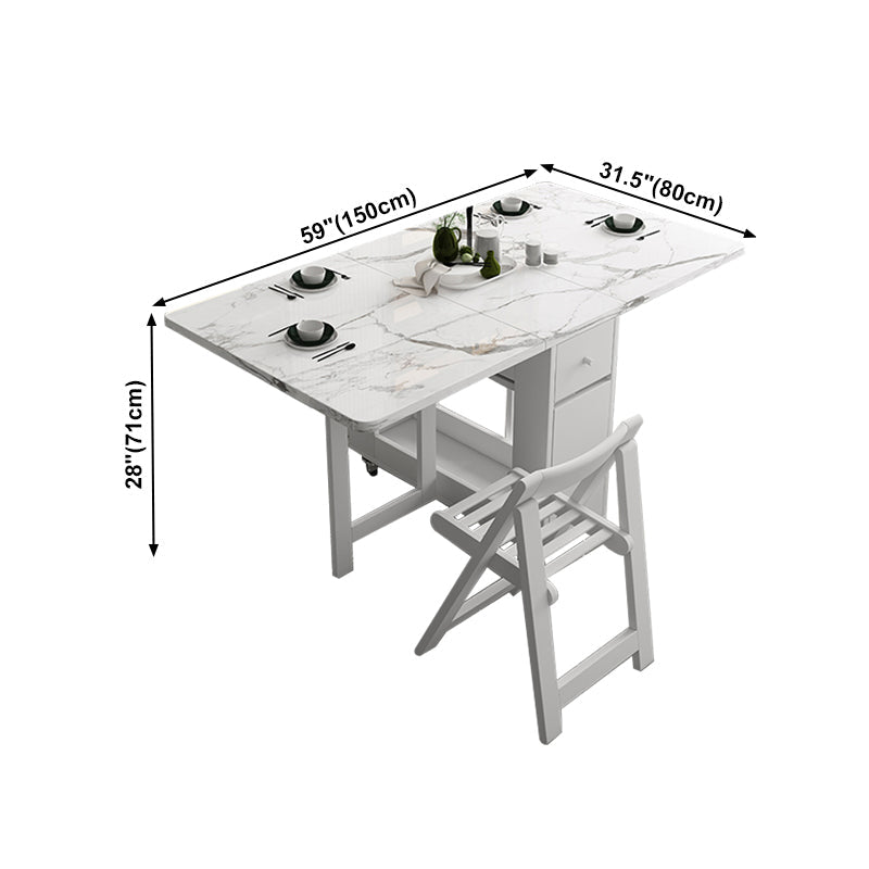 59-inch Rectangle Shape Mid-Century Modern Dining Table White Tone Extendable Table Clearhalo ' dining_table' 'Dining Tables & Seating' 'Dining Tables' 'furn' 'furn_dining_table' 'Furniture' 'furniture_dining_table' 'Kitchen & Dining Furniture' 'kitchen&dining_furn' 'kitchen' 'kitchen_dining_table' 4051402