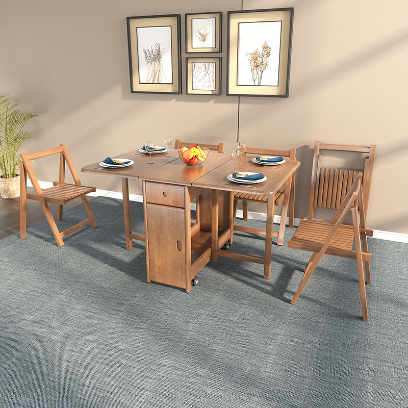 Rubberwood Solid Wood Dining Table Mid-Century Dining Site Table,51"L x 35"W x 29.5"H Brown Without Chairs Clearhalo ' dining_table' 'Dining Tables & Seating' 'Dining Tables' 'furn' 'furn_dining_table' 'Furniture' 'furniture_dining_table' 'Kitchen & Dining Furniture' 'kitchen&dining_furn' 'kitchen' 'kitchen_dining_table' 4051403