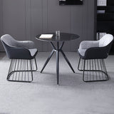 Modern Style Round Dinner Table Sintered Stone Table with Metal Base for Home Use Clearhalo ' dining_table' 'Dining Tables & Seating' 'Dining Tables' 'furn' 'furn_dining_table' 'Furniture' 'furniture_dining_table' 'Kitchen & Dining Furniture' 'kitchen&dining_furn' 'kitchen' 'kitchen_dining_table' 4051416