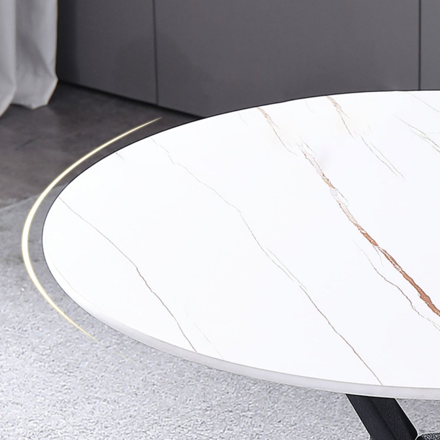 Modern Style Round Dinner Table Sintered Stone Table with Metal Base for Home Use Clearhalo ' dining_table' 'Dining Tables & Seating' 'Dining Tables' 'furn' 'furn_dining_table' 'Furniture' 'furniture_dining_table' 'Kitchen & Dining Furniture' 'kitchen&dining_furn' 'kitchen' 'kitchen_dining_table' 4051422