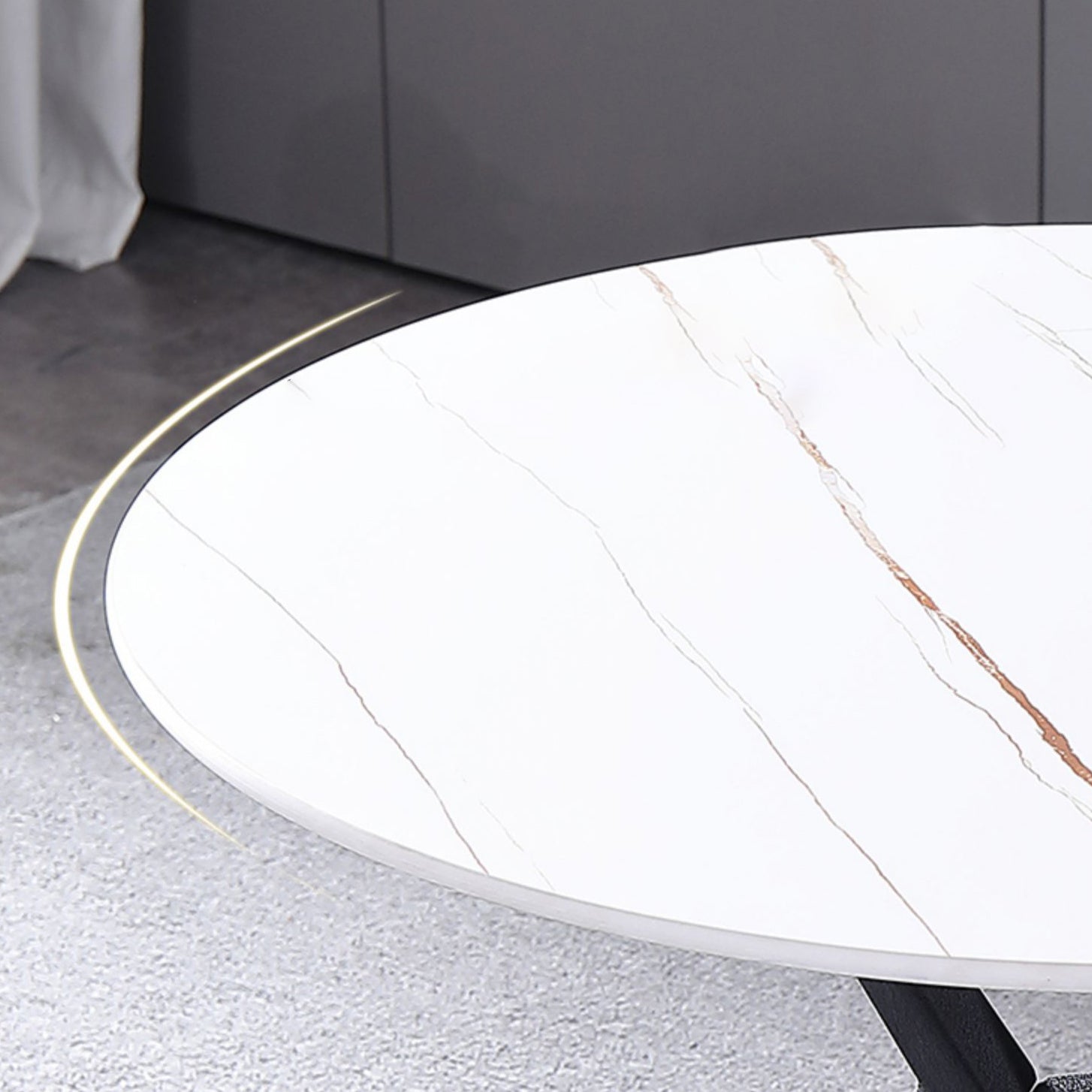 Modern Style Round Dinner Table Sintered Stone Table with Metal Base for Home Use Clearhalo ' dining_table' 'Dining Tables & Seating' 'Dining Tables' 'furn' 'furn_dining_table' 'Furniture' 'furniture_dining_table' 'Kitchen & Dining Furniture' 'kitchen&dining_furn' 'kitchen' 'kitchen_dining_table' 4051422
