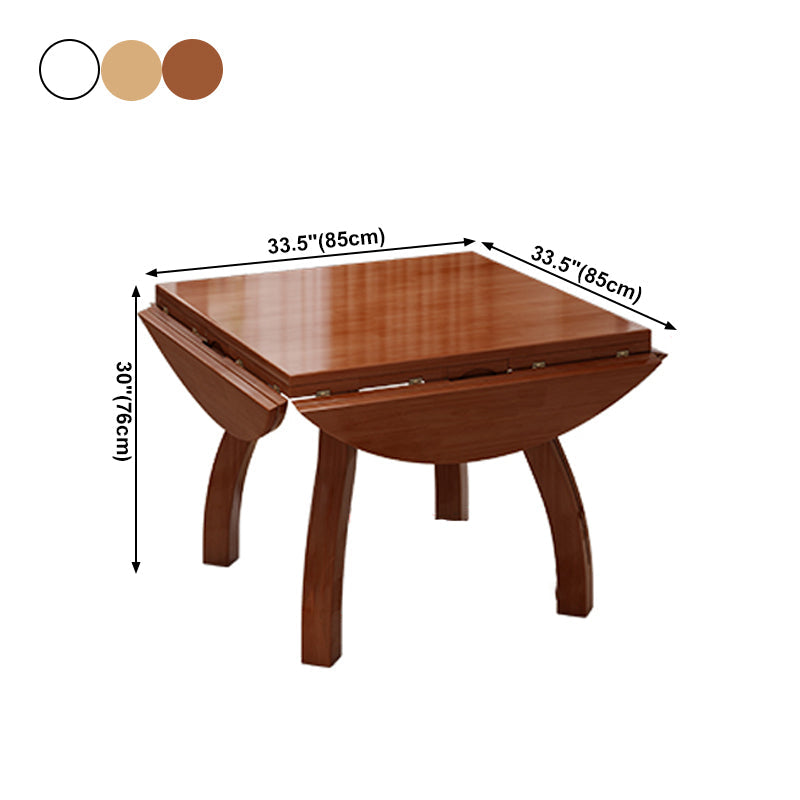 Modern Rubberwood Dinner Table Round 4 Legs Drop-Leaf Table for Home Use Clearhalo ' dining_table' 'Dining Tables & Seating' 'Dining Tables' 'furn' 'furn_dining_table' 'Furniture' 'furniture_dining_table' 'Kitchen & Dining Furniture' 'kitchen&dining_furn' 'kitchen' 'kitchen_dining_table' 4051444