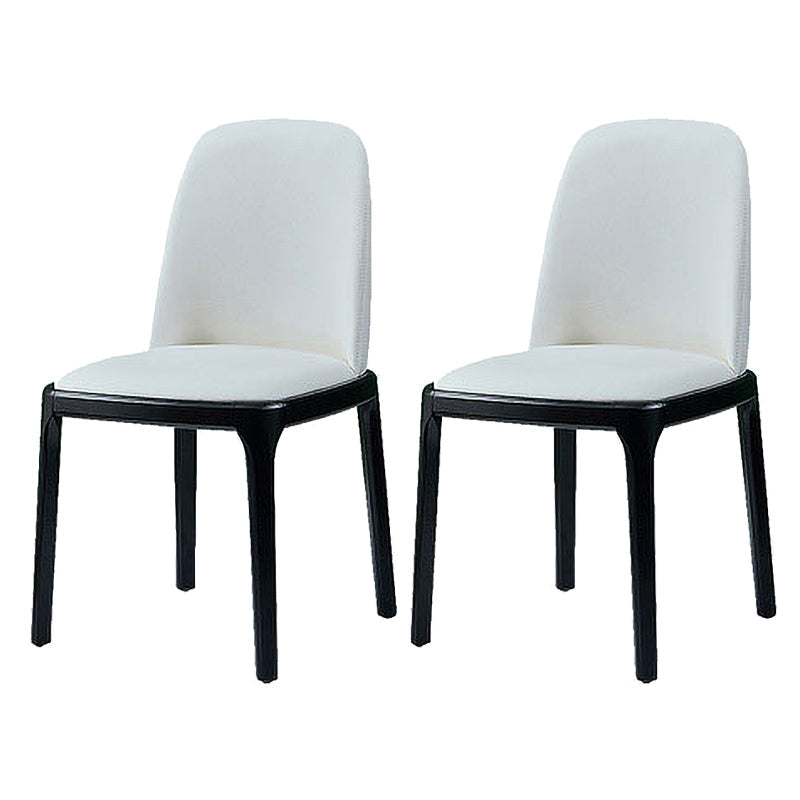 Scandinavian Rubberwood Leather Side Chair Parsons Matte Finish Dining Chair (Set of 2) White Clearhalo ' kitchen&dining_furn' 'Dining Chairs' 'Dining Tables & Seating' 'dining_chair' 'furn' 'furn_dining_chair' 'Furniture' 'furniture_dining_chair' 'Kitchen & Dining Furniture' 'kitchen' 4054823