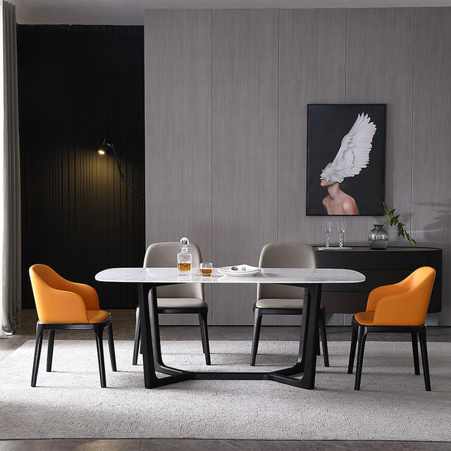 Scandinavian Rubberwood Leather Side Chair Parsons Matte Finish Dining Chair (Set of 2) Clearhalo ' kitchen&dining_furn' 'Dining Chairs' 'Dining Tables & Seating' 'dining_chair' 'furn' 'furn_dining_chair' 'Furniture' 'furniture_dining_chair' 'Kitchen & Dining Furniture' 'kitchen' 4054826