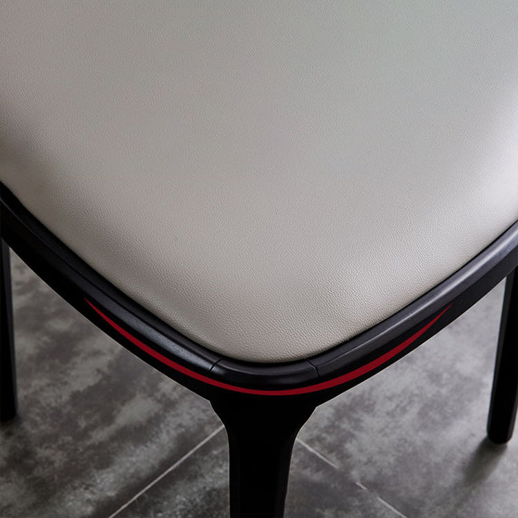 Scandinavian Rubberwood Leather Side Chair Parsons Matte Finish Dining Chair (Set of 2) Clearhalo ' kitchen&dining_furn' 'Dining Chairs' 'Dining Tables & Seating' 'dining_chair' 'furn' 'furn_dining_chair' 'Furniture' 'furniture_dining_chair' 'Kitchen & Dining Furniture' 'kitchen' 4054831