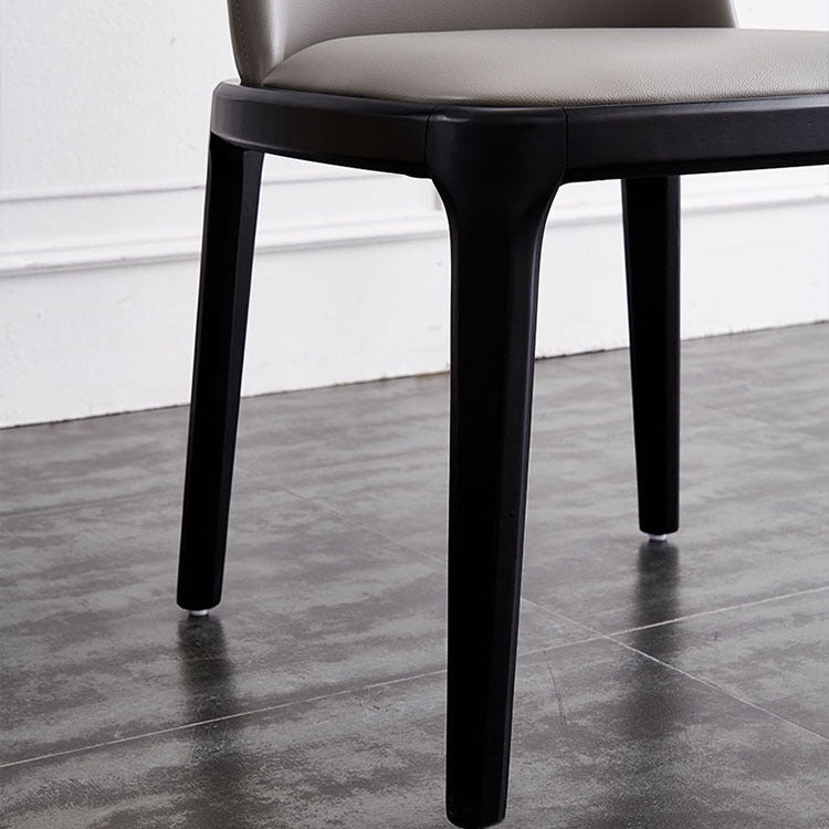 Scandinavian Rubberwood Leather Side Chair Parsons Matte Finish Dining Chair (Set of 2) Clearhalo ' kitchen&dining_furn' 'Dining Chairs' 'Dining Tables & Seating' 'dining_chair' 'furn' 'furn_dining_chair' 'Furniture' 'furniture_dining_chair' 'Kitchen & Dining Furniture' 'kitchen' 4054833