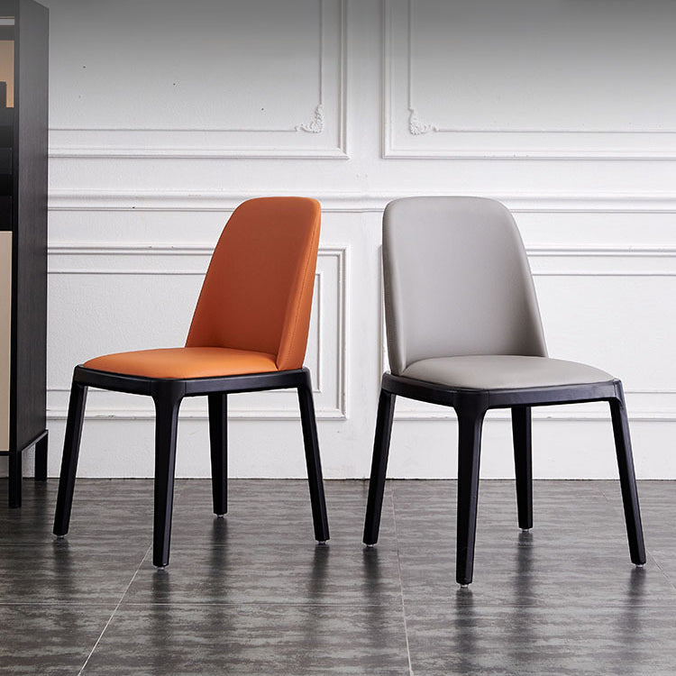 Scandinavian Rubberwood Leather Side Chair Parsons Matte Finish Dining Chair (Set of 2) Clearhalo ' kitchen&dining_furn' 'Dining Chairs' 'Dining Tables & Seating' 'dining_chair' 'furn' 'furn_dining_chair' 'Furniture' 'furniture_dining_chair' 'Kitchen & Dining Furniture' 'kitchen' 4054834