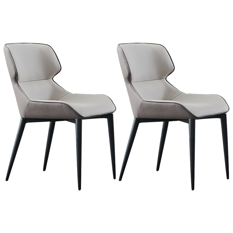 Home Upholstered Armless Dining Chairs Side Chairs with Metal Legs (Set of 2) Light Gray Clearhalo ' kitchen&dining_furn' 'Dining Chairs' 'Dining Tables & Seating' 'dining_chair' 'furn' 'furn_dining_chair' 'Furniture' 'furniture_dining_chair' 'Kitchen & Dining Furniture' 'kitchen' 4054840