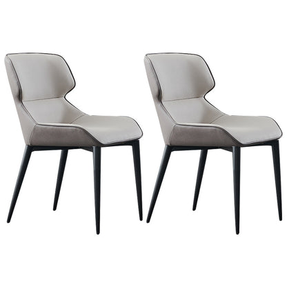 Home Upholstered Armless Dining Chairs Side Chairs with Metal Legs (Set of 2) Light Gray Clearhalo ' kitchen&dining_furn' 'Dining Chairs' 'Dining Tables & Seating' 'dining_chair' 'furn' 'furn_dining_chair' 'Furniture' 'furniture_dining_chair' 'Kitchen & Dining Furniture' 'kitchen' 4054840