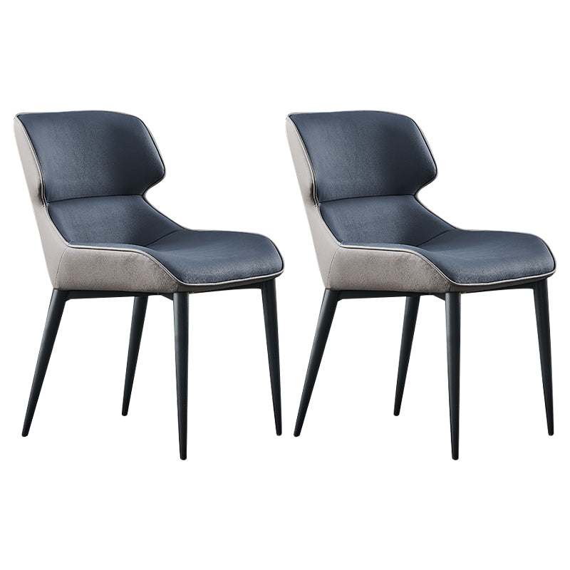 Home Upholstered Armless Dining Chairs Side Chairs with Metal Legs (Set of 2) Blue Clearhalo ' kitchen&dining_furn' 'Dining Chairs' 'Dining Tables & Seating' 'dining_chair' 'furn' 'furn_dining_chair' 'Furniture' 'furniture_dining_chair' 'Kitchen & Dining Furniture' 'kitchen' 4054847