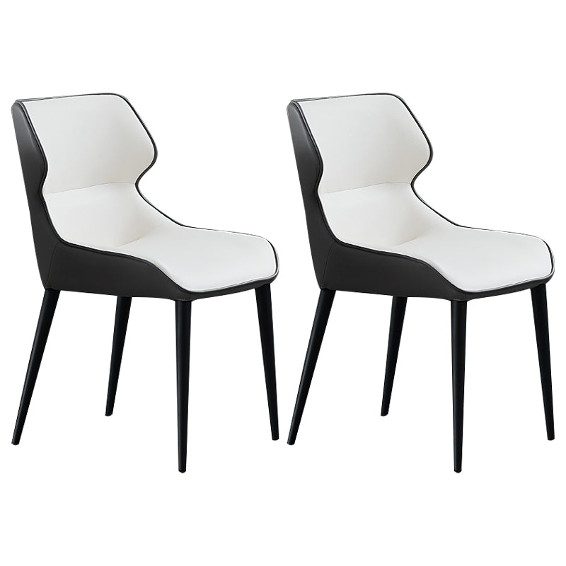 Home Upholstered Armless Dining Chairs Side Chairs with Metal Legs (Set of 2) Off-White Clearhalo ' kitchen&dining_furn' 'Dining Chairs' 'Dining Tables & Seating' 'dining_chair' 'furn' 'furn_dining_chair' 'Furniture' 'furniture_dining_chair' 'Kitchen & Dining Furniture' 'kitchen' 4054849