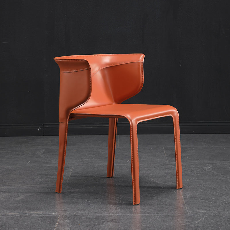 Designer Style Dining Arm Chair Matte Finish Wingback Single Dining Chair Red Brown Clearhalo ' kitchen&dining_furn' 'Dining Chairs' 'Dining Tables & Seating' 'dining_chair' 'furn' 'furn_dining_chair' 'Furniture' 'furniture_dining_chair' 'Kitchen & Dining Furniture' 'kitchen' 4054859