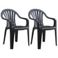 Contemporary Plastic Side Arm Chair Windsor Back Stacking Side Chair for Home Use Black 2 Piece Set Clearhalo ' kitchen&dining_furn' 'Dining Chairs' 'Dining Tables & Seating' 'dining_chair' 'furn' 'furn_dining_chair' 'Furniture' 'furniture_dining_chair' 'Kitchen & Dining Furniture' 'kitchen' 4054872