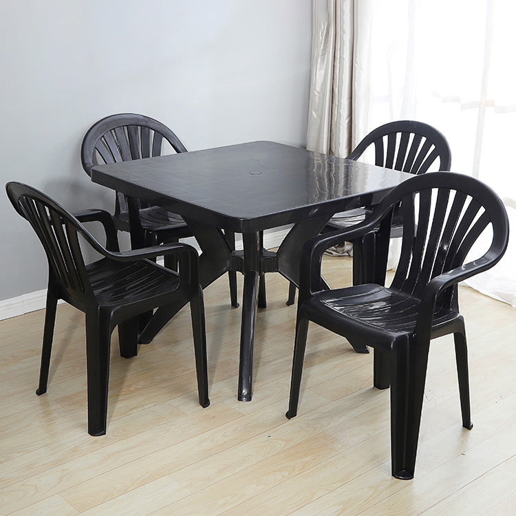 Contemporary Plastic Side Arm Chair Windsor Back Stacking Side Chair for Home Use Clearhalo ' kitchen&dining_furn' 'Dining Chairs' 'Dining Tables & Seating' 'dining_chair' 'furn' 'furn_dining_chair' 'Furniture' 'furniture_dining_chair' 'Kitchen & Dining Furniture' 'kitchen' 4054874