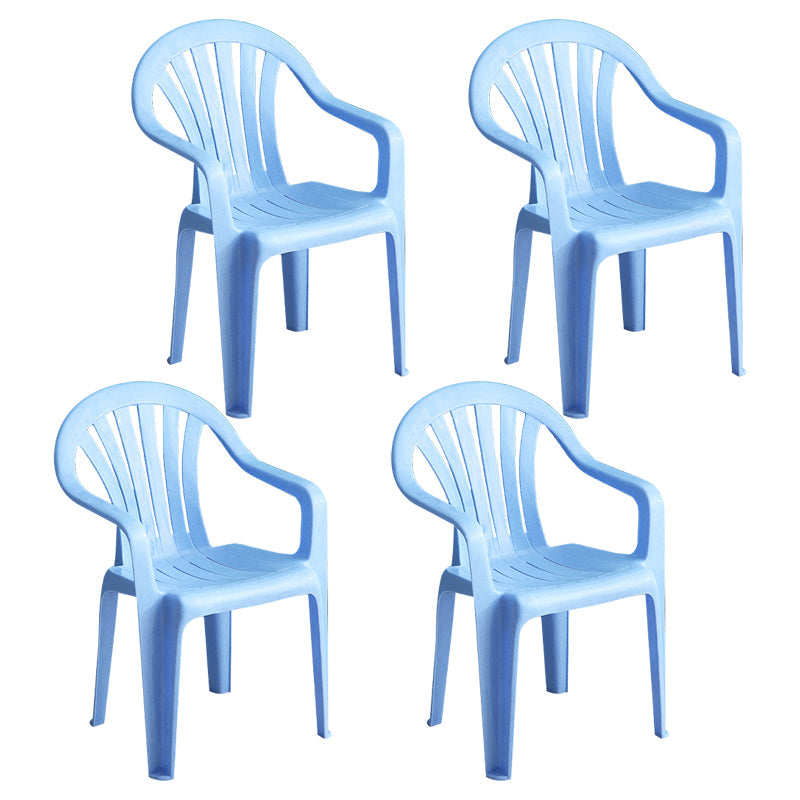 Contemporary Plastic Side Arm Chair Windsor Back Stacking Side Chair for Home Use Light Blue 4 Piece Set Clearhalo ' kitchen&dining_furn' 'Dining Chairs' 'Dining Tables & Seating' 'dining_chair' 'furn' 'furn_dining_chair' 'Furniture' 'furniture_dining_chair' 'Kitchen & Dining Furniture' 'kitchen' 4054879