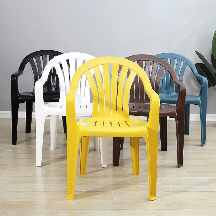 Contemporary Plastic Side Arm Chair Windsor Back Stacking Side Chair for Home Use Clearhalo ' kitchen&dining_furn' 'Dining Chairs' 'Dining Tables & Seating' 'dining_chair' 'furn' 'furn_dining_chair' 'Furniture' 'furniture_dining_chair' 'Kitchen & Dining Furniture' 'kitchen' 4054890