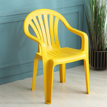 Contemporary Plastic Side Arm Chair Windsor Back Stacking Side Chair for Home Use Golden 1 Piece Clearhalo ' kitchen&dining_furn' 'Dining Chairs' 'Dining Tables & Seating' 'dining_chair' 'furn' 'furn_dining_chair' 'Furniture' 'furniture_dining_chair' 'Kitchen & Dining Furniture' 'kitchen' 4054893
