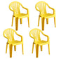 Contemporary Plastic Side Arm Chair Windsor Back Stacking Side Chair for Home Use Golden 4 Piece Set Clearhalo ' kitchen&dining_furn' 'Dining Chairs' 'Dining Tables & Seating' 'dining_chair' 'furn' 'furn_dining_chair' 'Furniture' 'furniture_dining_chair' 'Kitchen & Dining Furniture' 'kitchen' 4054895