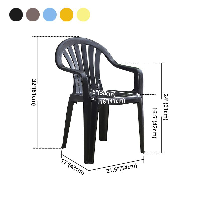Contemporary Plastic Side Arm Chair Windsor Back Stacking Side Chair for Home Use Clearhalo ' kitchen&dining_furn' 'Dining Chairs' 'Dining Tables & Seating' 'dining_chair' 'furn' 'furn_dining_chair' 'Furniture' 'furniture_dining_chair' 'Kitchen & Dining Furniture' 'kitchen' 4054896