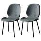Contemporary Metal Dining Room Chairs Armless PU Leather Dining Chairs Dark Gray 2 Piece Set Clearhalo ' kitchen&dining_furn' 'Dining Chairs' 'Dining Tables & Seating' 'dining_chair' 'furn' 'furn_dining_chair' 'Furniture' 'furniture_dining_chair' 'Kitchen & Dining Furniture' 'kitchen' 4054917