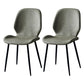 Contemporary Metal Dining Room Chairs Armless PU Leather Dining Chairs Light Gray 2 Piece Set Clearhalo ' kitchen&dining_furn' 'Dining Chairs' 'Dining Tables & Seating' 'dining_chair' 'furn' 'furn_dining_chair' 'Furniture' 'furniture_dining_chair' 'Kitchen & Dining Furniture' 'kitchen' 4054923