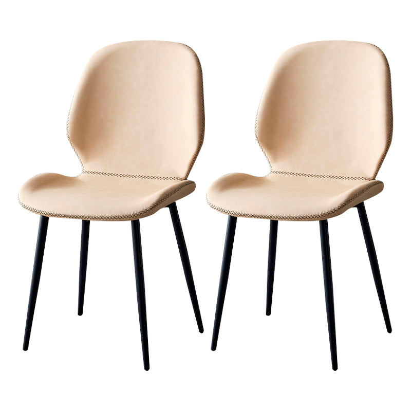 Contemporary Metal Dining Room Chairs Armless PU Leather Dining Chairs Pink 2 Piece Set Clearhalo ' kitchen&dining_furn' 'Dining Chairs' 'Dining Tables & Seating' 'dining_chair' 'furn' 'furn_dining_chair' 'Furniture' 'furniture_dining_chair' 'Kitchen & Dining Furniture' 'kitchen' 4054928