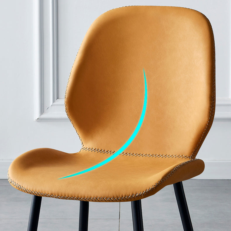 Contemporary Metal Dining Room Chairs Armless PU Leather Dining Chairs Clearhalo ' kitchen&dining_furn' 'Dining Chairs' 'Dining Tables & Seating' 'dining_chair' 'furn' 'furn_dining_chair' 'Furniture' 'furniture_dining_chair' 'Kitchen & Dining Furniture' 'kitchen' 4054931