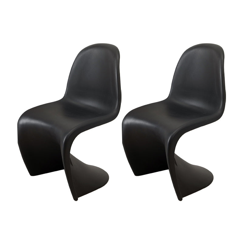 Scandinavian Style Plastic Chair Set Dining Room Solid Back Side Chairs Black Clearhalo ' kitchen&dining_furn' 'Dining Chairs' 'Dining Tables & Seating' 'dining_chair' 'Furniture' 'furniture_dining_chair' 'Kitchen & Dining Furniture' 'kitchen' 4054952