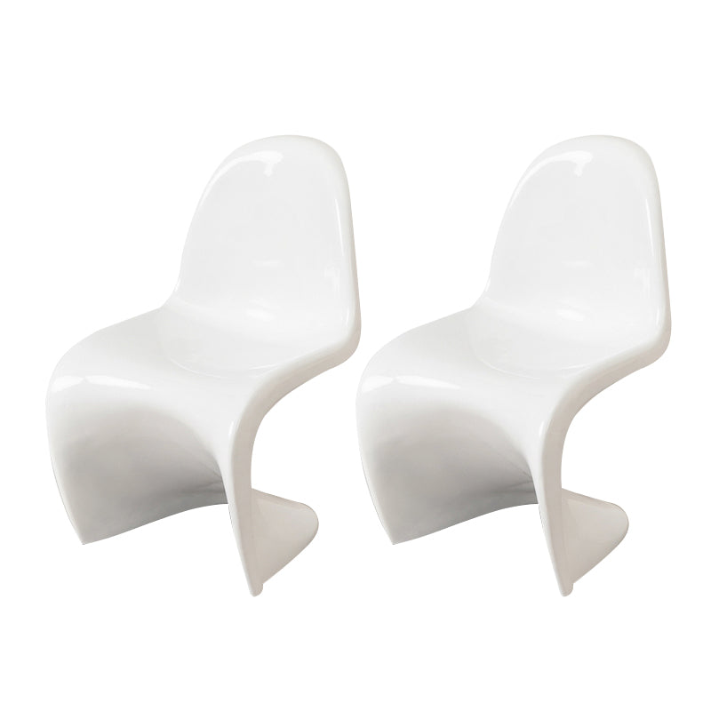 Scandinavian Style Plastic Chair Set Dining Room Solid Back Side Chairs White Clearhalo ' kitchen&dining_furn' 'Dining Chairs' 'Dining Tables & Seating' 'dining_chair' 'Furniture' 'furniture_dining_chair' 'Kitchen & Dining Furniture' 'kitchen' 4054954
