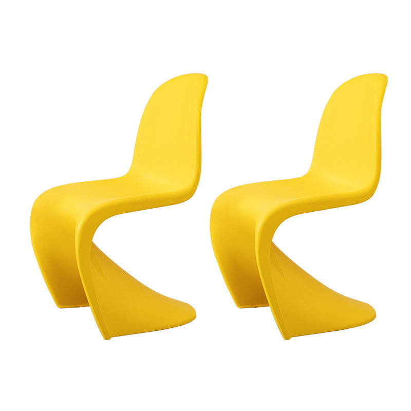 Scandinavian Style Plastic Chair Set Dining Room Solid Back Side Chairs Yellow Clearhalo ' kitchen&dining_furn' 'Dining Chairs' 'Dining Tables & Seating' 'dining_chair' 'Furniture' 'furniture_dining_chair' 'Kitchen & Dining Furniture' 'kitchen' 4054956