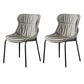 Modern Metal Dining Room Chairs Upholstered Side PU Leather Armless Chairs Light Gray 2 Piece Set Clearhalo ' kitchen&dining_furn' 'Dining Chairs' 'Dining Tables & Seating' 'dining_chair' 'furn' 'furn_dining_chair' 'Furniture' 'furniture_dining_chair' 'Kitchen & Dining Furniture' 'kitchen' 4054971