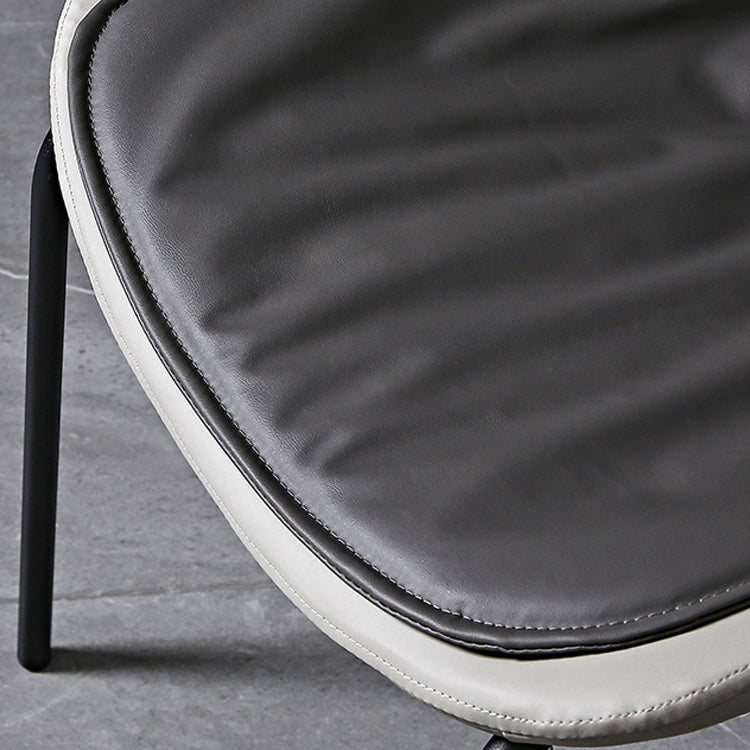 Modern Metal Dining Room Chairs Upholstered Side PU Leather Armless Chairs Clearhalo ' kitchen&dining_furn' 'Dining Chairs' 'Dining Tables & Seating' 'dining_chair' 'furn' 'furn_dining_chair' 'Furniture' 'furniture_dining_chair' 'Kitchen & Dining Furniture' 'kitchen' 4054973