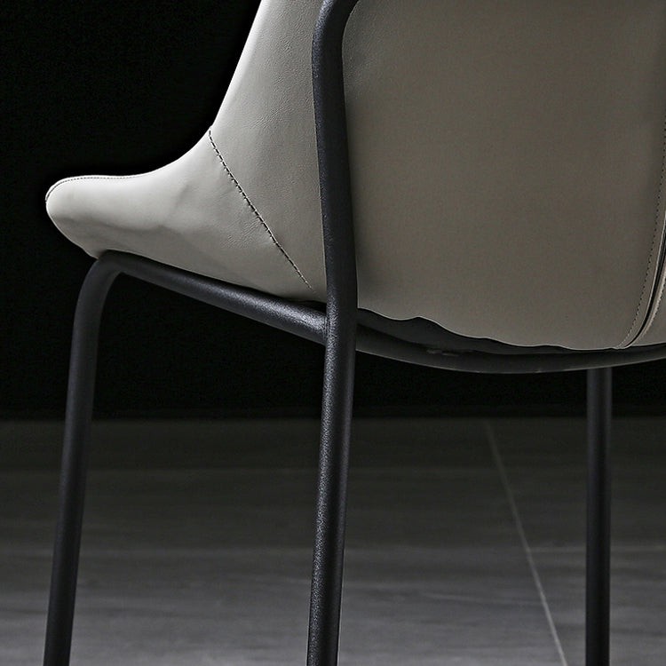 Modern Metal Dining Room Chairs Upholstered Side PU Leather Armless Chairs Clearhalo ' kitchen&dining_furn' 'Dining Chairs' 'Dining Tables & Seating' 'dining_chair' 'furn' 'furn_dining_chair' 'Furniture' 'furniture_dining_chair' 'Kitchen & Dining Furniture' 'kitchen' 4054976