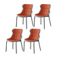 Modern Metal Dining Room Chairs Upholstered Side PU Leather Armless Chairs Orange 4 Piece Set Clearhalo ' kitchen&dining_furn' 'Dining Chairs' 'Dining Tables & Seating' 'dining_chair' 'furn' 'furn_dining_chair' 'Furniture' 'furniture_dining_chair' 'Kitchen & Dining Furniture' 'kitchen' 4054980