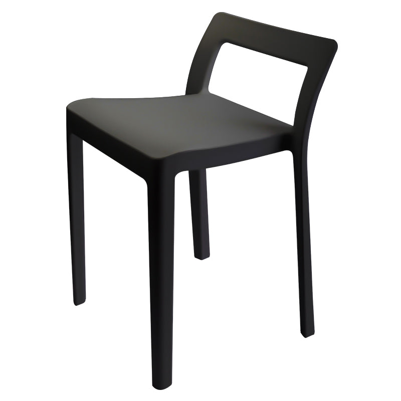 Modern Style Plastic Chair Set Dining Room Kitchen Open Back Side Chairs Black 1 Piece Clearhalo ' kitchen&dining_furn' 'Dining Chairs' 'Dining Tables & Seating' 'dining_chair' 'furn' 'furn_dining_chair' 'Furniture' 'furniture_dining_chair' 'Kitchen & Dining Furniture' 'kitchen' 4054989