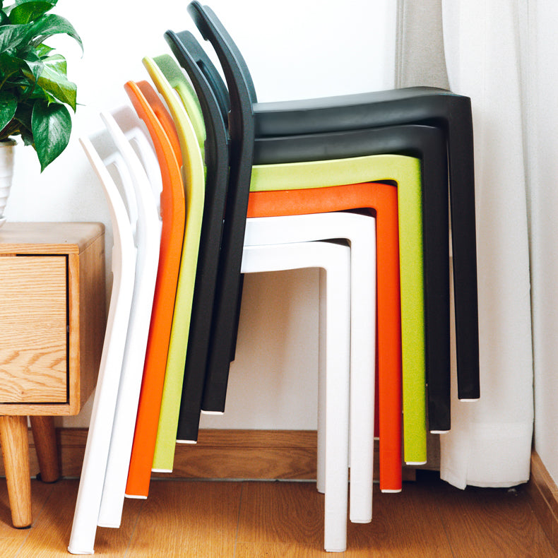 Modern Style Plastic Chair Set Dining Room Kitchen Open Back Side Chairs Clearhalo ' kitchen&dining_furn' 'Dining Chairs' 'Dining Tables & Seating' 'dining_chair' 'furn' 'furn_dining_chair' 'Furniture' 'furniture_dining_chair' 'Kitchen & Dining Furniture' 'kitchen' 4054990