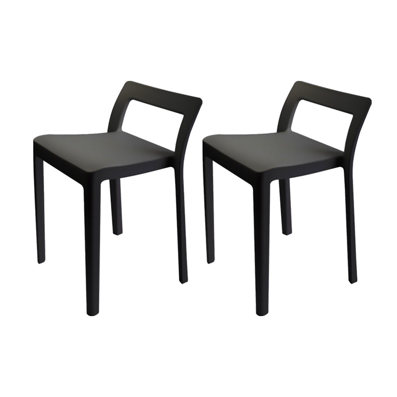 Modern Style Plastic Chair Set Dining Room Kitchen Open Back Side Chairs Black 2 Piece Set Clearhalo ' kitchen&dining_furn' 'Dining Chairs' 'Dining Tables & Seating' 'dining_chair' 'furn' 'furn_dining_chair' 'Furniture' 'furniture_dining_chair' 'Kitchen & Dining Furniture' 'kitchen' 4054991