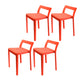 Modern Style Plastic Chair Set Dining Room Kitchen Open Back Side Chairs Orange 4 Piece Set Clearhalo ' kitchen&dining_furn' 'Dining Chairs' 'Dining Tables & Seating' 'dining_chair' 'furn' 'furn_dining_chair' 'Furniture' 'furniture_dining_chair' 'Kitchen & Dining Furniture' 'kitchen' 4054999